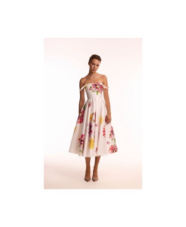 ミルカ レディース トップス ワンピース フラワー柄 フラワー Milla Womens Tealength floral dress Ivory floral アイボリー