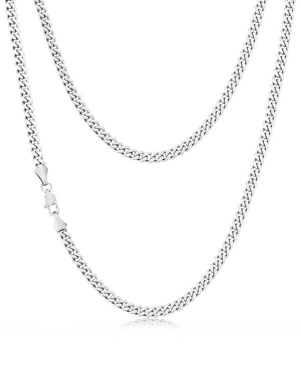 ローナ サットン メンズ アクセサリー ネックレス・チョーカー・ペンダントトップ Tシャツ レース Rhona Sutton Silver Miami Cuban 5MM Stainless Stee