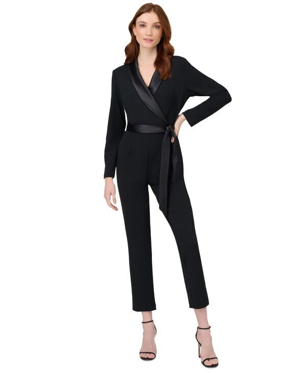 アドリアナ パペル レディース ボトムス カジュアルパンツ ジャンプスーツ Adrianna Papell Tuxedo Jumpsuit Black ブラック 31,070円
