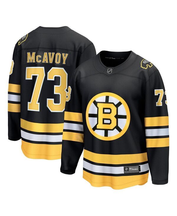 ファナティクス メンズ トップス シャツ ジャージー Fanatics Mens Charlie McAvoy Black Boston Bruins Home Breakaway Player Je