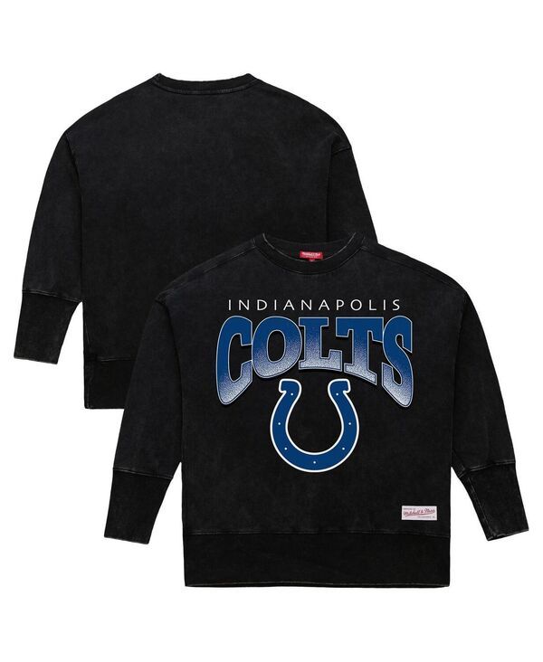 ミッチェルネス レディース アウター パーカー・スウェット クルーネック シャツ Mitchell Ness Womens Black Indianapolis Colts Delineate Min