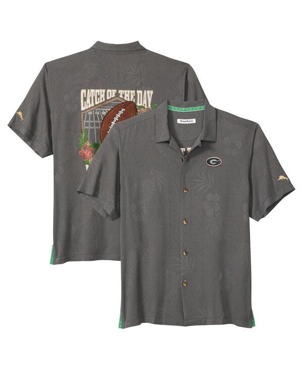 トッミーバハマ メンズ トップス シャツ Tommy Bahama Mens Gray Georgia Bulldogs Catch of the Day Camp IslandZone Button