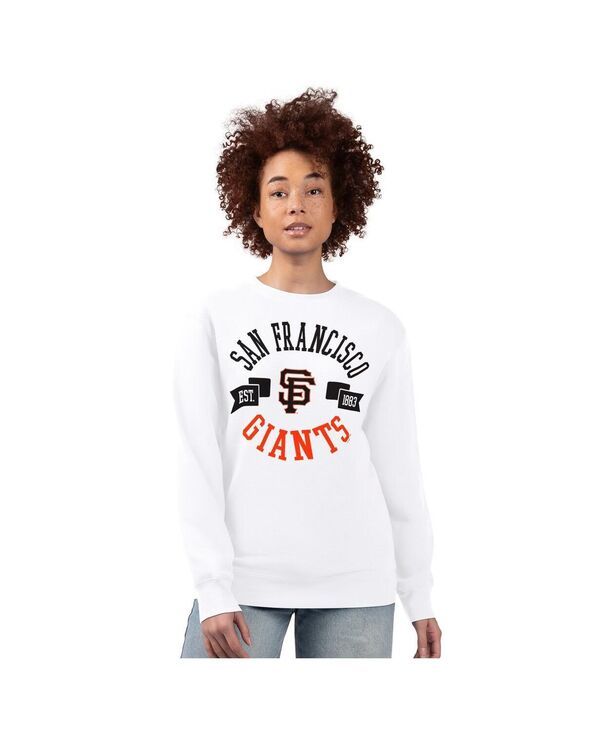 ジースリー フォーハー バイ カール バンクス レディース アウター パーカー・スウェット シャツ ロゴ フリース GIII 4Her by Carl Banks Womens White San F
