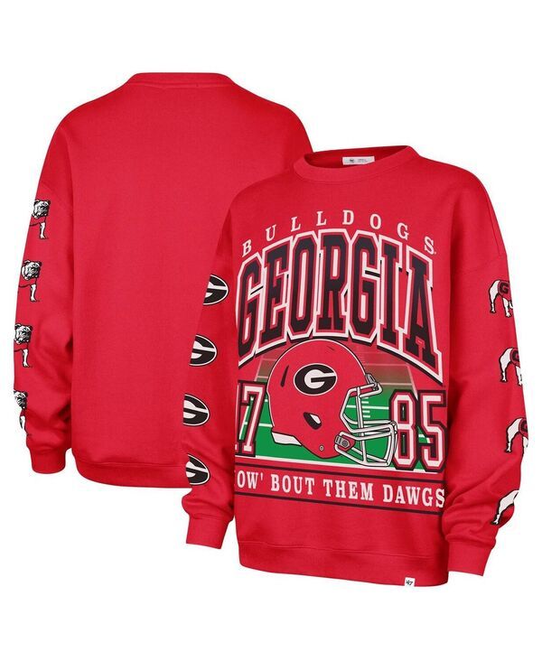 47 ブランド レディース アウター パーカー・スウェット シャツ 47 Brand Womens Red Georgia Bulldogs Go Big Oversized Pullover Swe