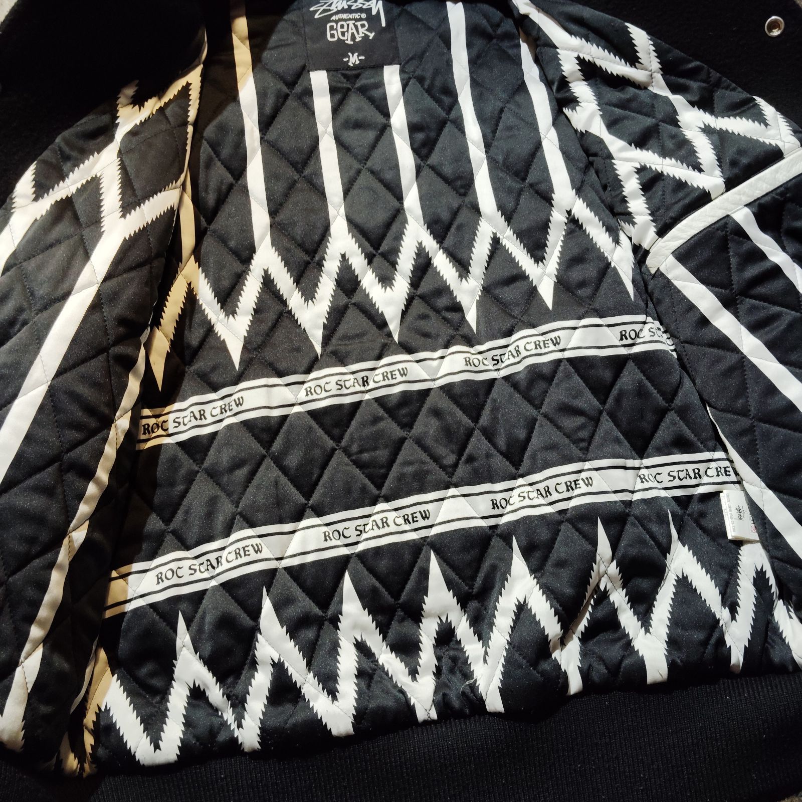 STUSSY × ROC STAR 10AW 10th Anniversary Varsity Jacket