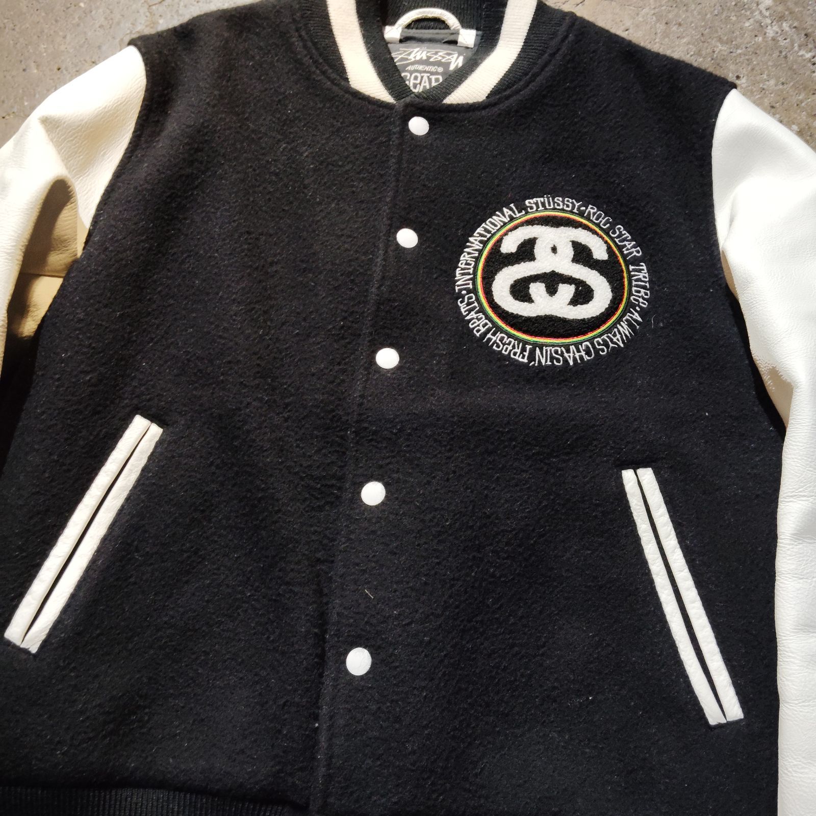 stussy rocstarコラボバーシティジャケット　SIZE　L STUSSY × ROC STAR 10AW 10th Anniversary Varsity Jacket