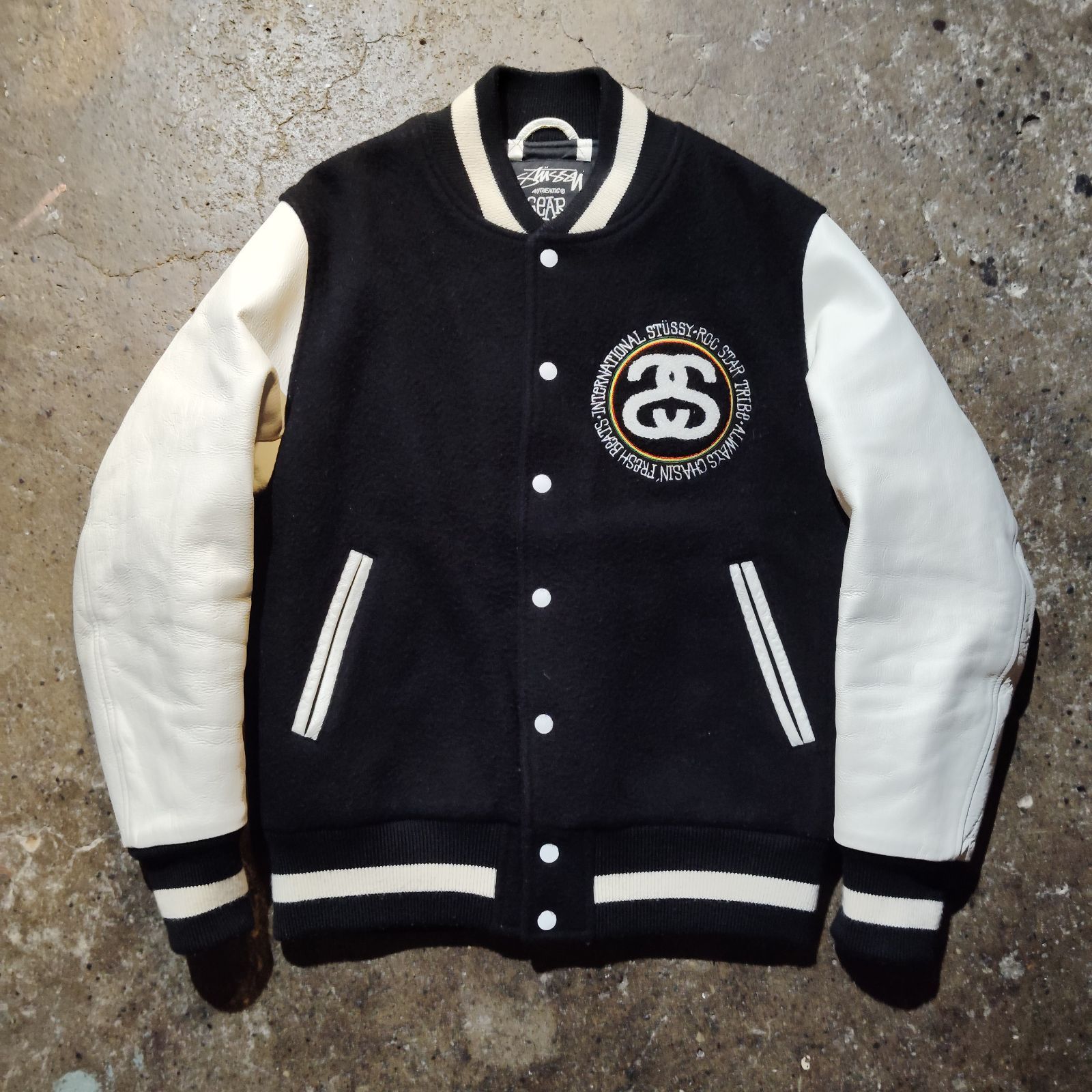 stussy rocstarコラボバーシティジャケット　SIZE　L STUSSY × ROC STAR 10AW 10th Anniversary Varsity Jacket