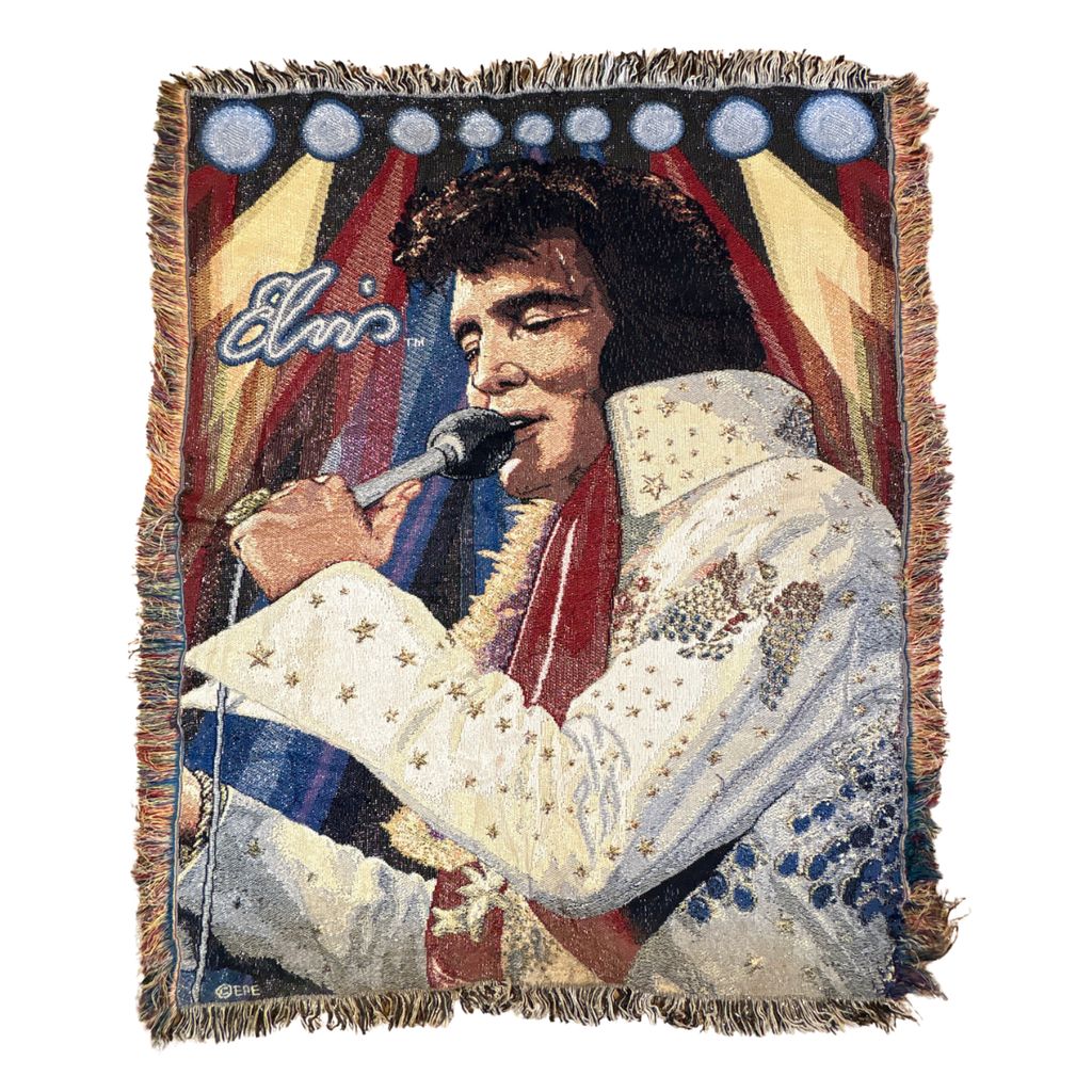 vintageラグ ブランケット マルチカバー タペストリー USA製 エルヴィス・プレスリー Rug Blanket Elvis Presley 3020