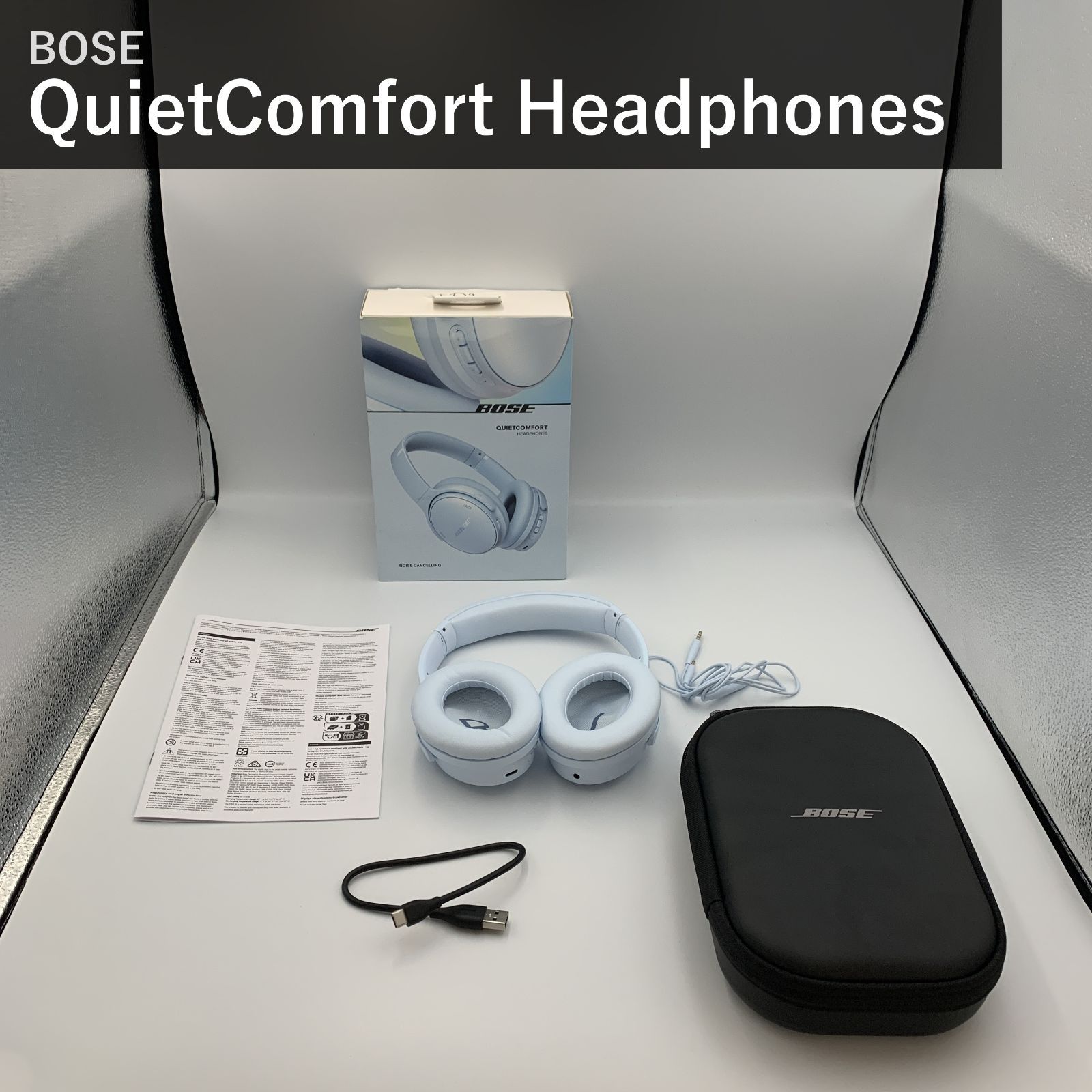 Bose ボーズ QuietComfort Headphones LE ワイヤレスヘッドホン 884367-1800 アイスブルー ノイズキャンセリング Bluetooth マイク付 最大24時間再生 急速充電 折りたたみ 国内正規品