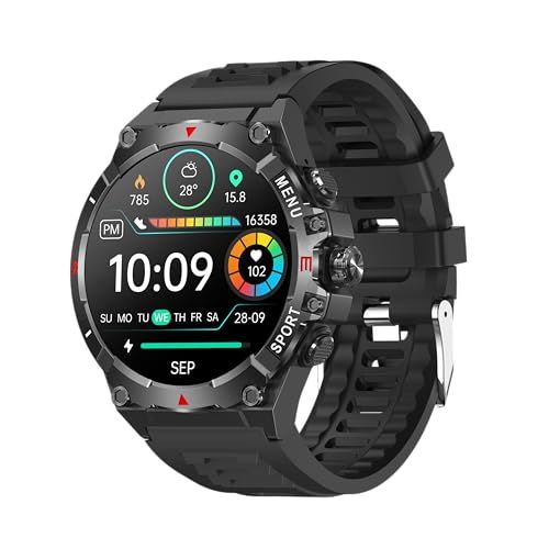 スマートウォッチ Smart watch【2026最新 米軍規格 GPS内蔵 AMOLED高精細大画面 ?合金表? 5ATM防水?防麈 耐衝撃 】Bluetooth通話 Line/メッセージ通知 100種類運動モード 1.43インチ 腕時計 2144dd0e
