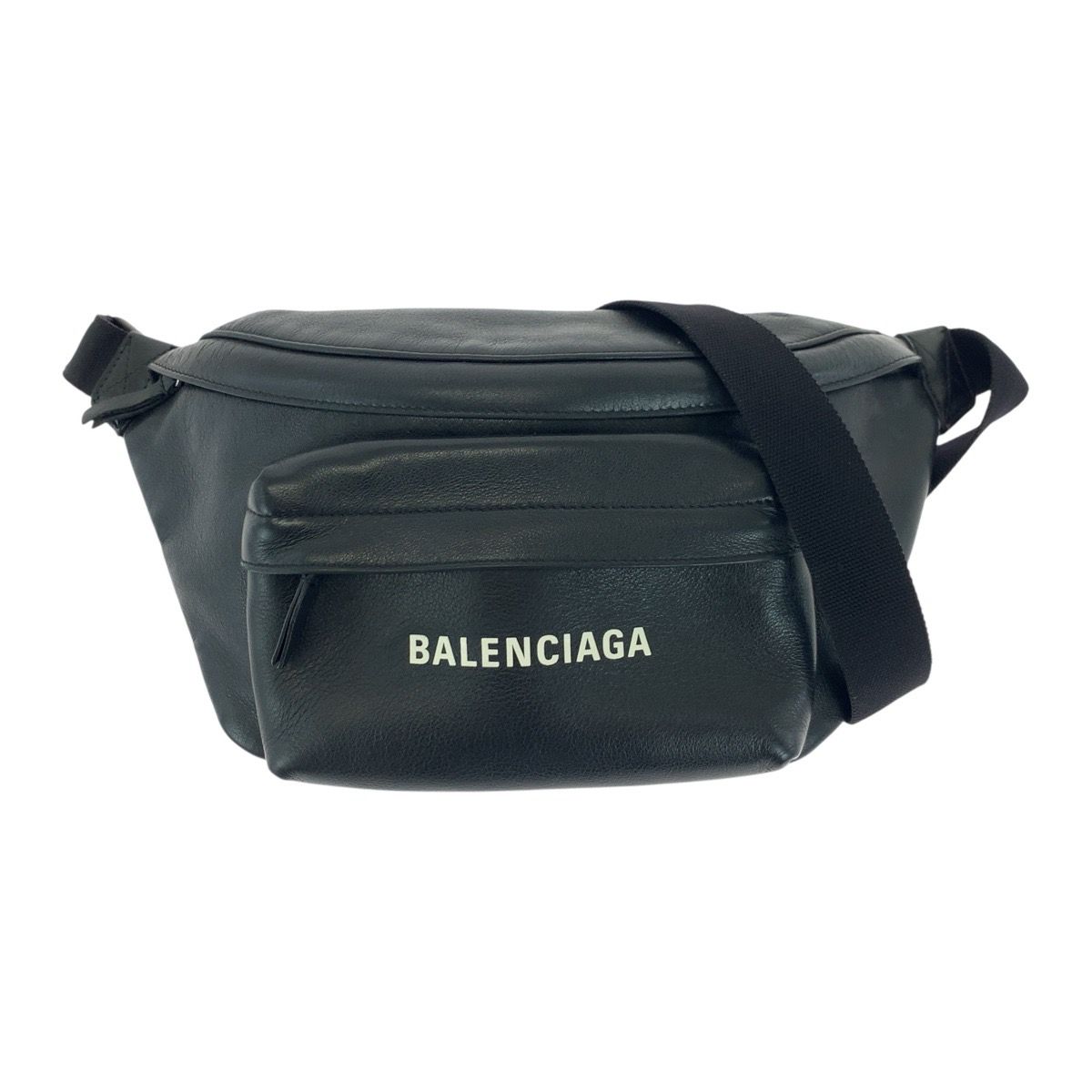 美品 BALENCIAGA バレンシアガ エブリデイ ロゴプリント ブラック