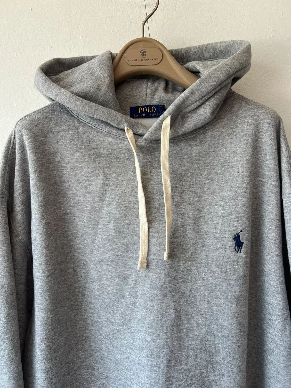 POLO RALPH LAUREN(ポロラルフローレン) グレー 裏起毛パーカー 長袖Tシャツ フード付きTシャツ XL (新品)