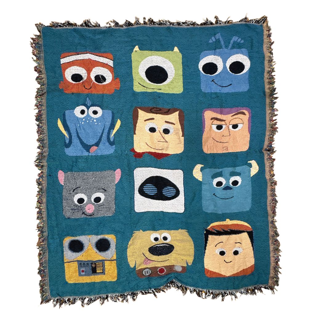 vintageラグ ブランケット マルチカバー タペストリー ピクサー ネモ ウッディ サリー バズライトイヤー Rug Blanket Pixar 3034