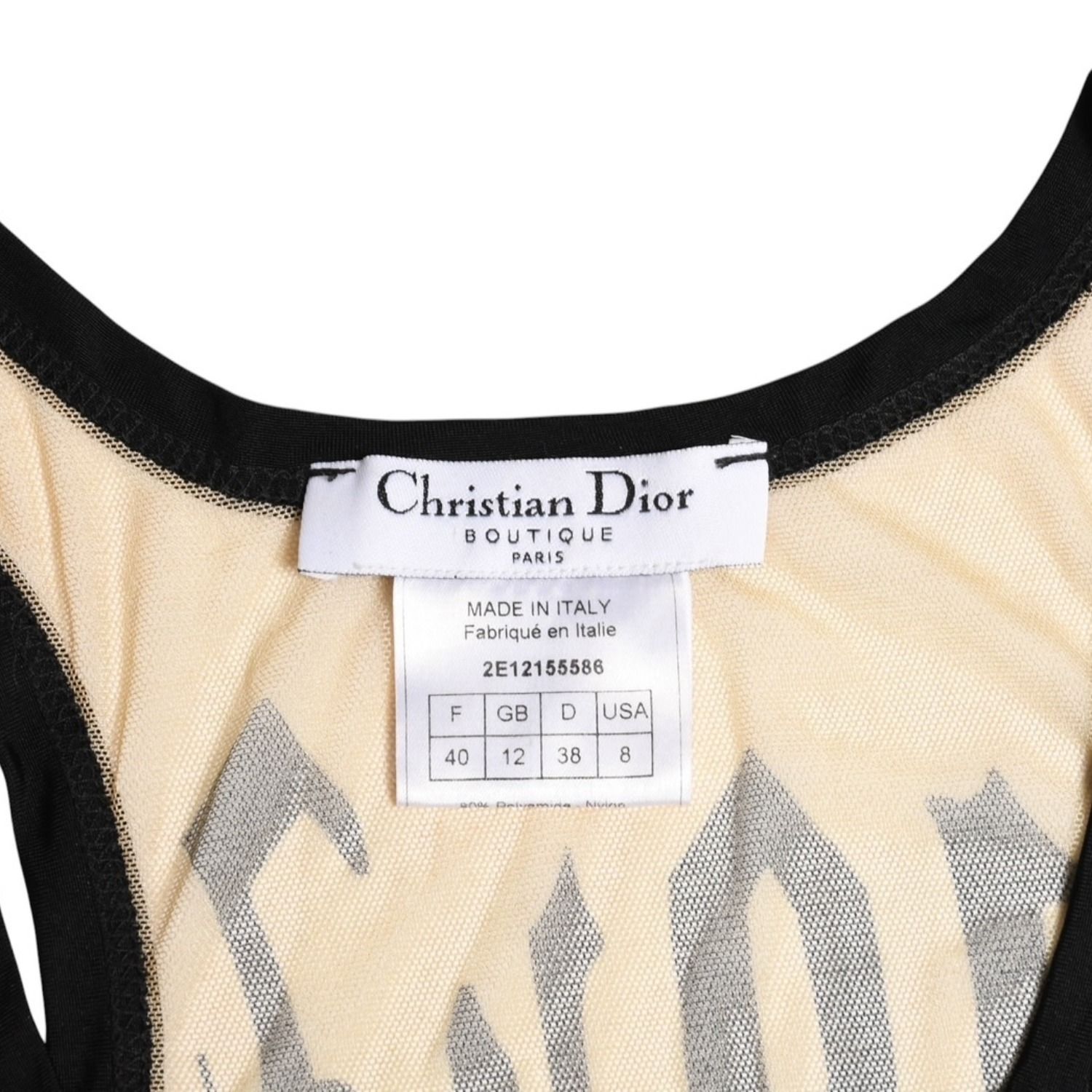 極美品 Christian Dior クリスチャンディオール ゴシックロゴ メッシュ 