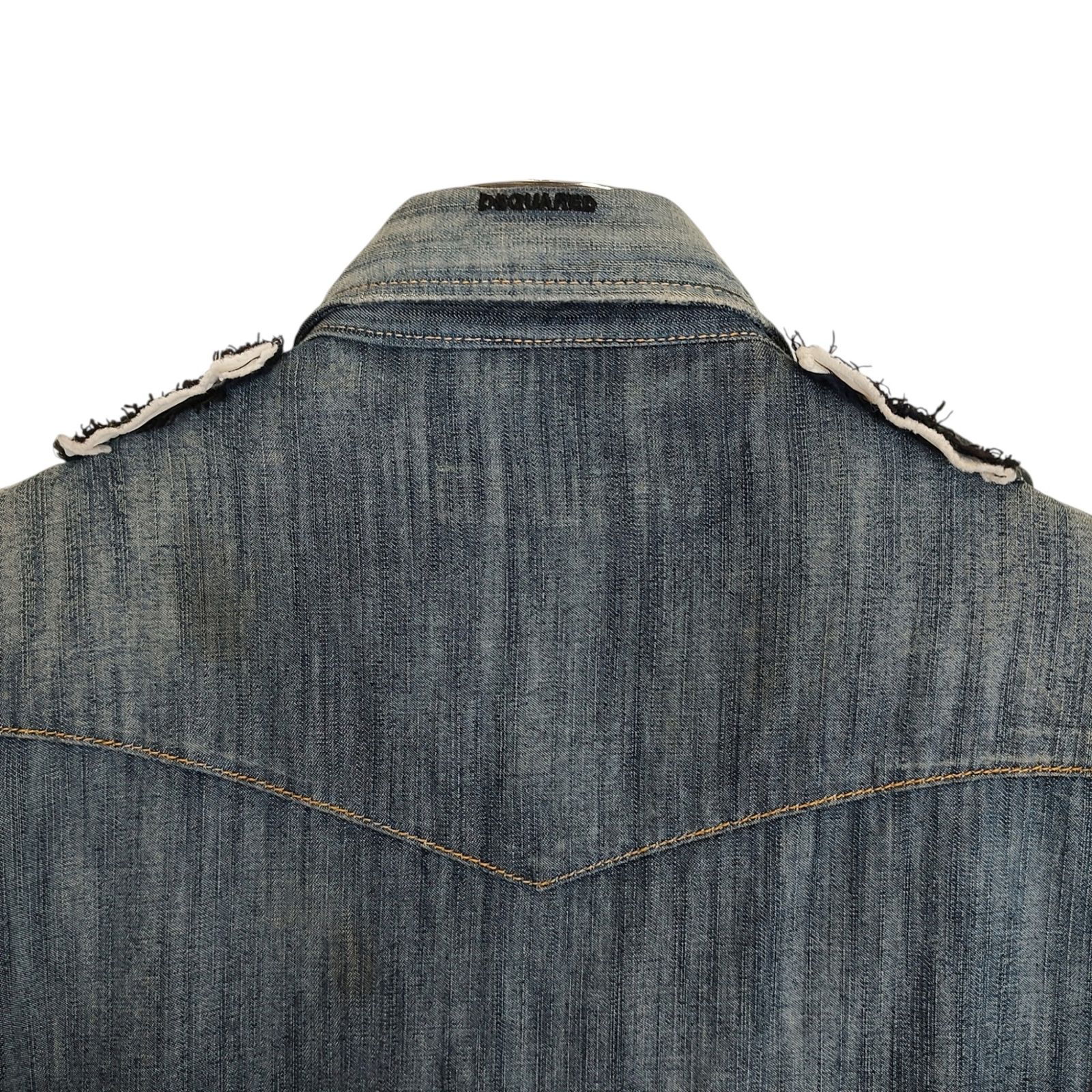 DSQUARED2 ディースクエアード Vintage processed vest docking denim