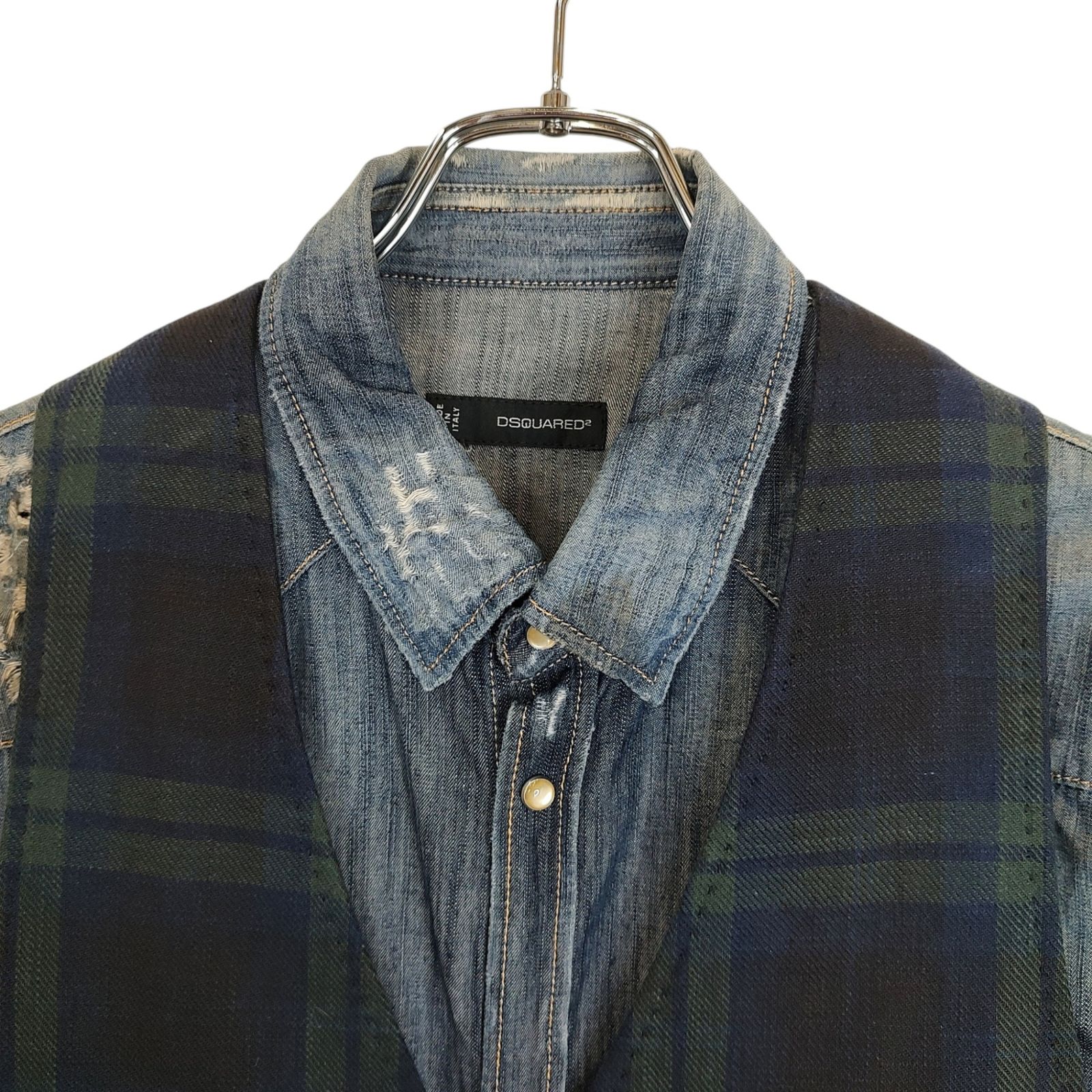 DSQUARED2 ディースクエアード Vintage processed vest docking denim
