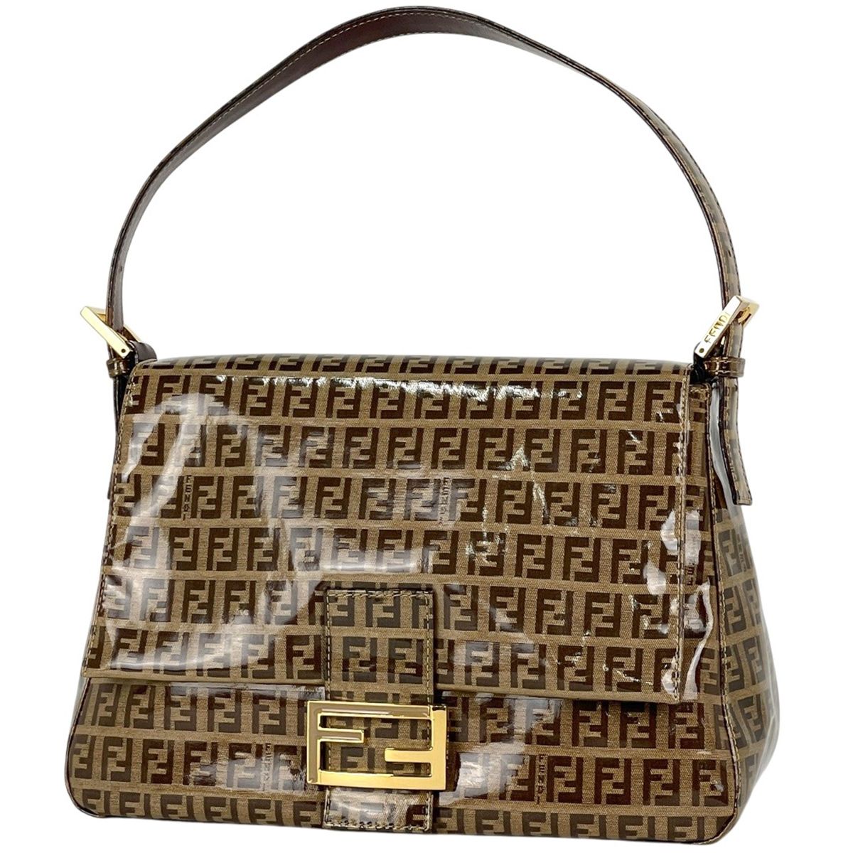 フェンディ FENDI ズッカ柄 ショルダーバッグ マンマバゲット コーティングキャンバス ブラウン 26325 レディース 【中古】