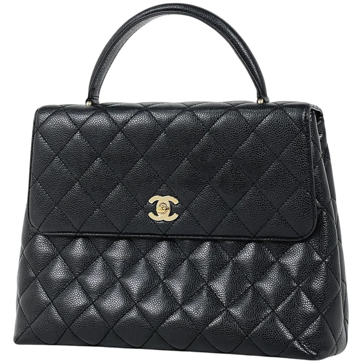 シャネル CHANEL ココマーク ハンドバッグ マトラッセ キャビアスキン ブラック レディース 【中古】