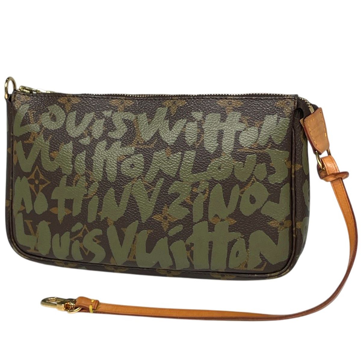 ルイ・ヴィトン Louis Vuitton ポシェット アクセソワール モノグラムグラフィティ カーキ ブラウン M92191 レディース 【中古】