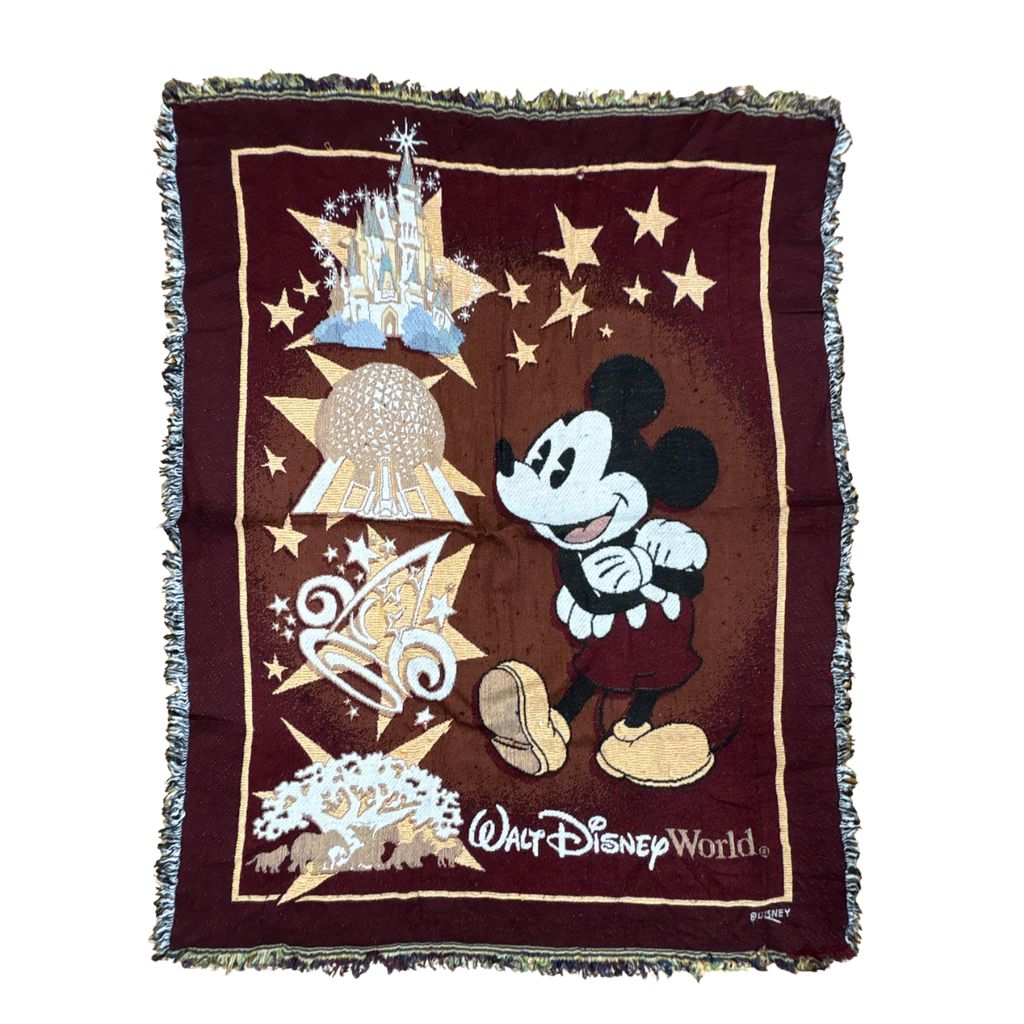 vintageラグ ブランケット マルチカバー タペストリー WDW シンデレラ城 エプコット マジックキングダム Rug Blanket Disney3042