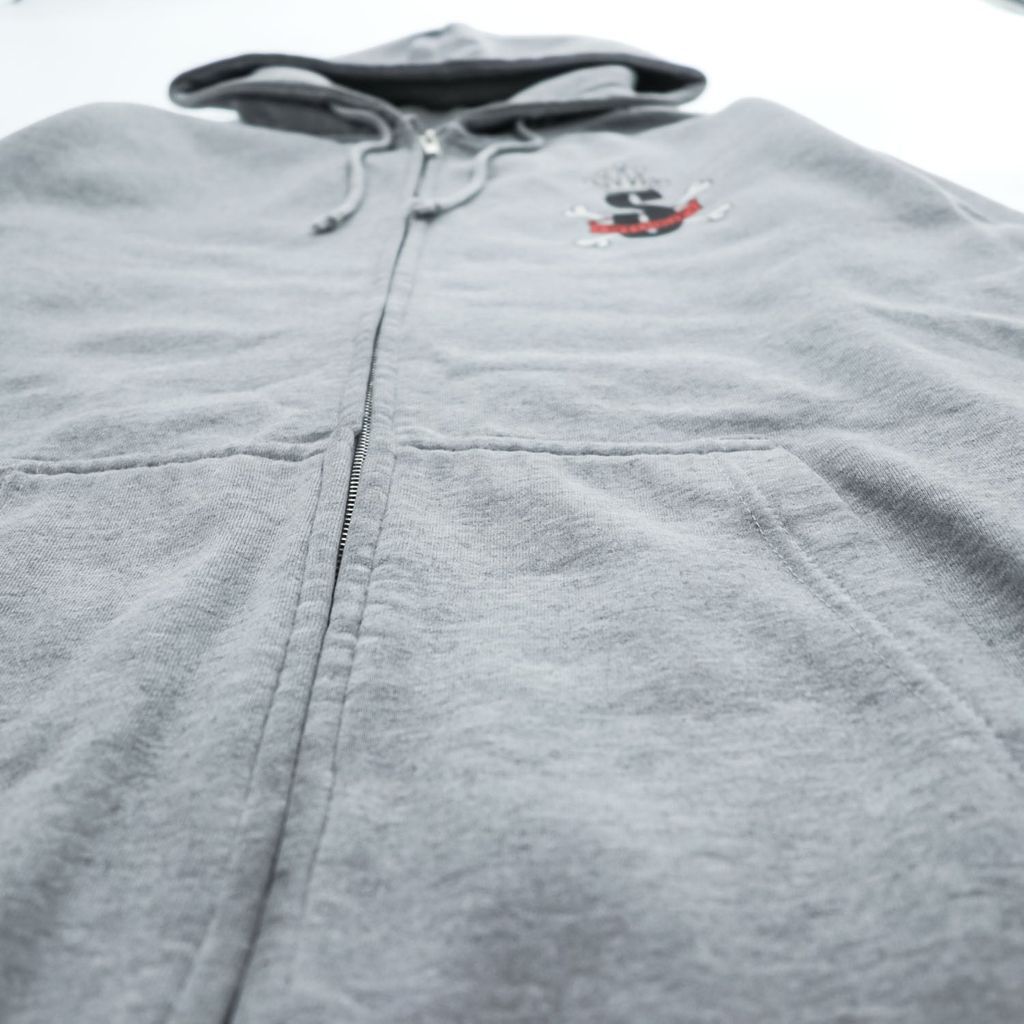STUSSY 00年代 USA製 ヴィンテージ ジップパーカー L グレー 裏起毛