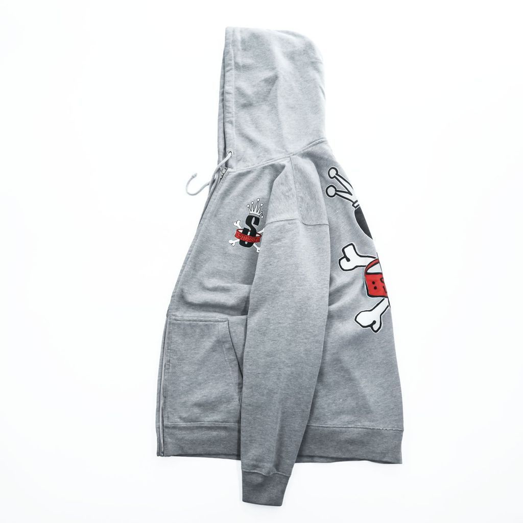STUSSY 00年代 USA製 ヴィンテージ ジップパーカー L グレー 裏起毛