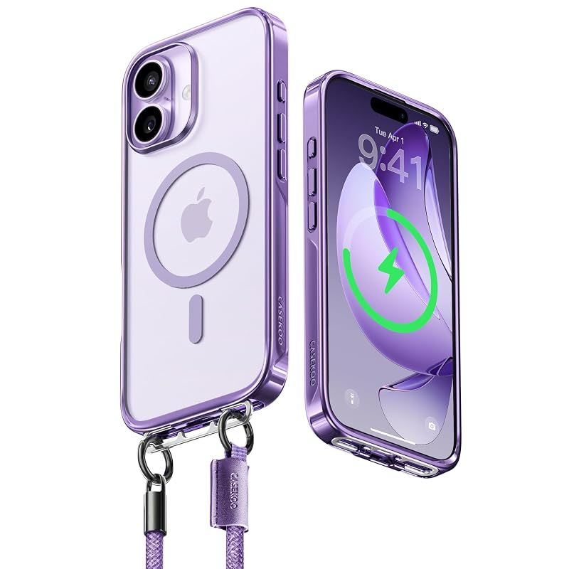 【新品】 【業界初ストラップ構造・Magsafe対応】CASEKOO iPhone 17 用 ケース クリア 隠しバックル 最大25W急速充電対応 超 耐衝撃 高耐久性 透明 黄変防止 スマホ ストラップ ハンドストラップ付属 落下紛失防止 両手解放 いpho