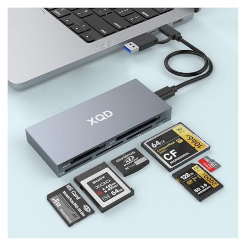 xqdカードリーダー,CFexpress Type bカードリーダー 6 in 1 USB C/USB A タイプb CFexpress/XQD/SDカードリーダー USB3.2 Gen2 10Gbps高速転送・安定伝送 アルミ合金一体成型 ec2d63e6