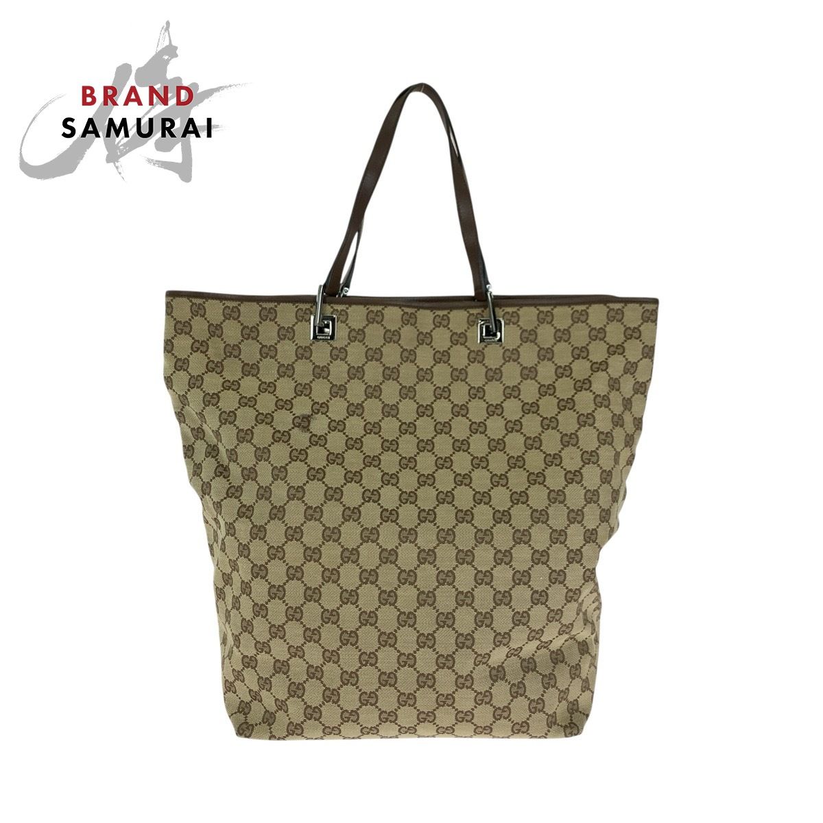 美品 GUCCI グッチ ベージュ ブラウン シルバー金具 GGキャンバス