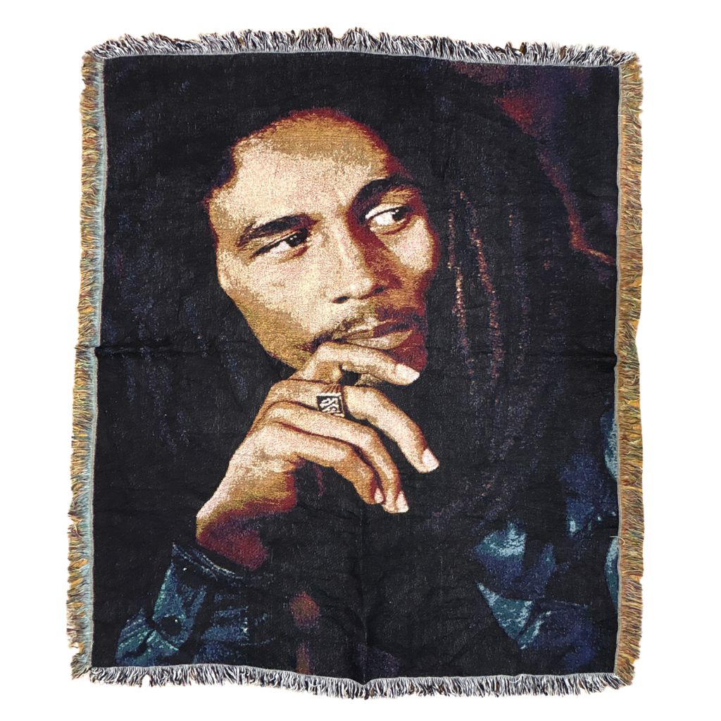 vintageラグ ブランケット マルチカバー タペストリー ボブマーリー レゲエ フォト 人物 Rug Blanket Bob Marley 3054