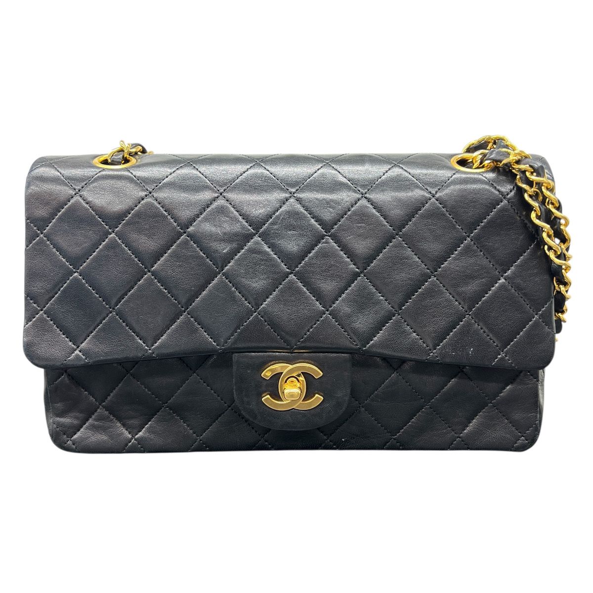 CHANEL シャネル マトラッセ25 ココマーク チェーンショルダーバッグ 1番台シリアル ラムスキン レザー ワンショルダー セミショルダー ゴールド金具 ヴィンテージ アンティーク Bランク 鑑定済 中古 シャネルバッグ