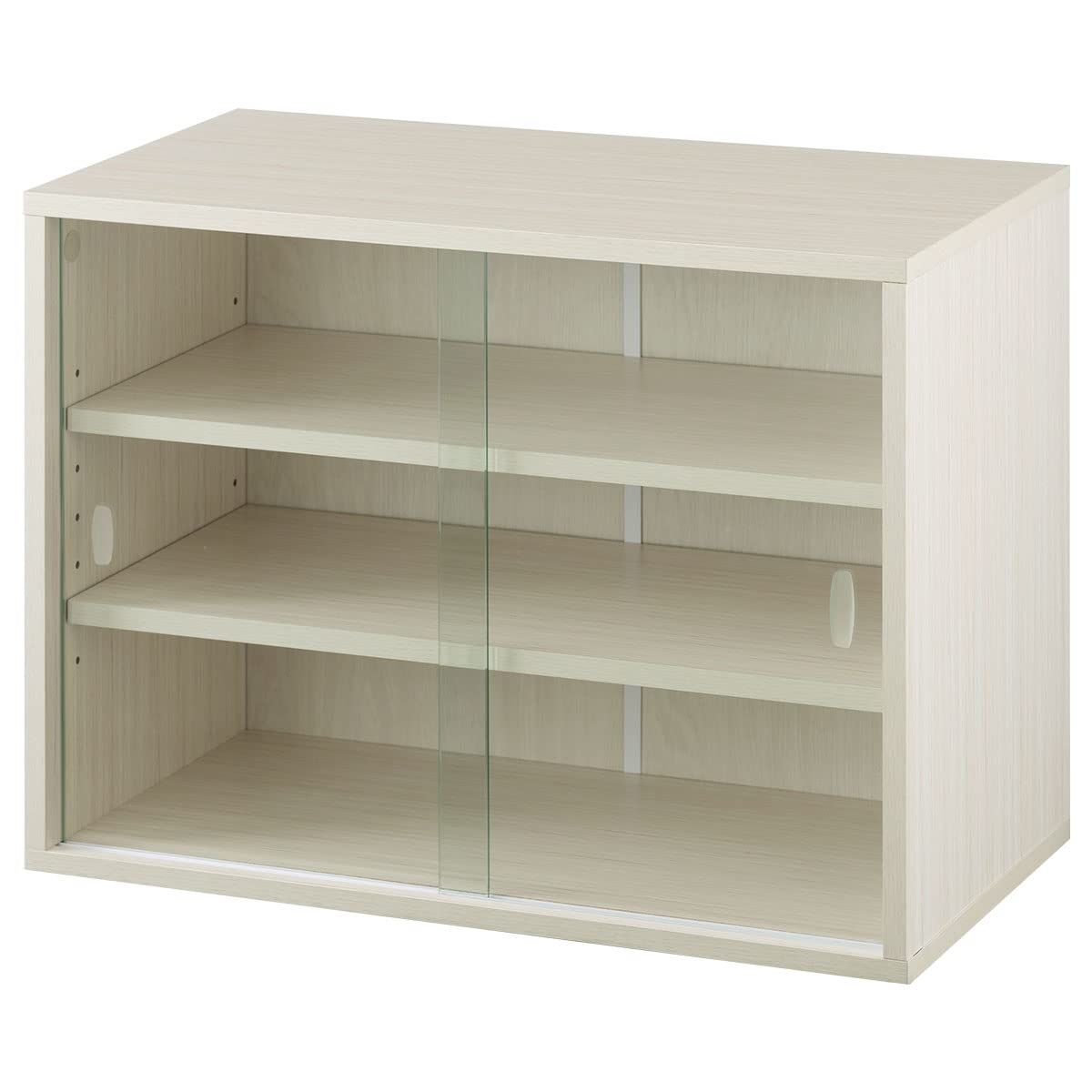 ぼん家具 食器棚 ミニ 卓上 キッチンキャビネット 幅60.2×奥行30.1×高さ45cm カップボード キッチン収納 ガラス扉 ホワイトｍａ 068fffbb