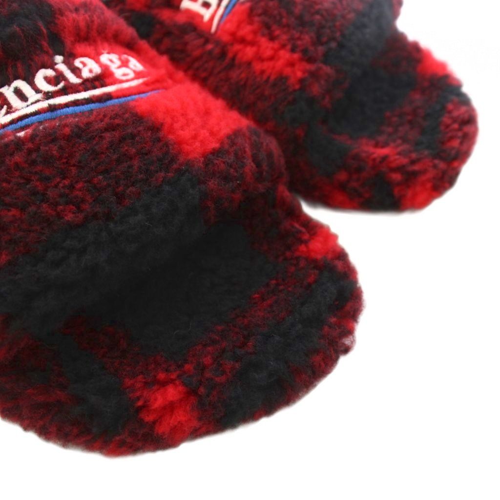 バレンシアガ BALENCIAGA ファースライド スリッパ サンダル ボア