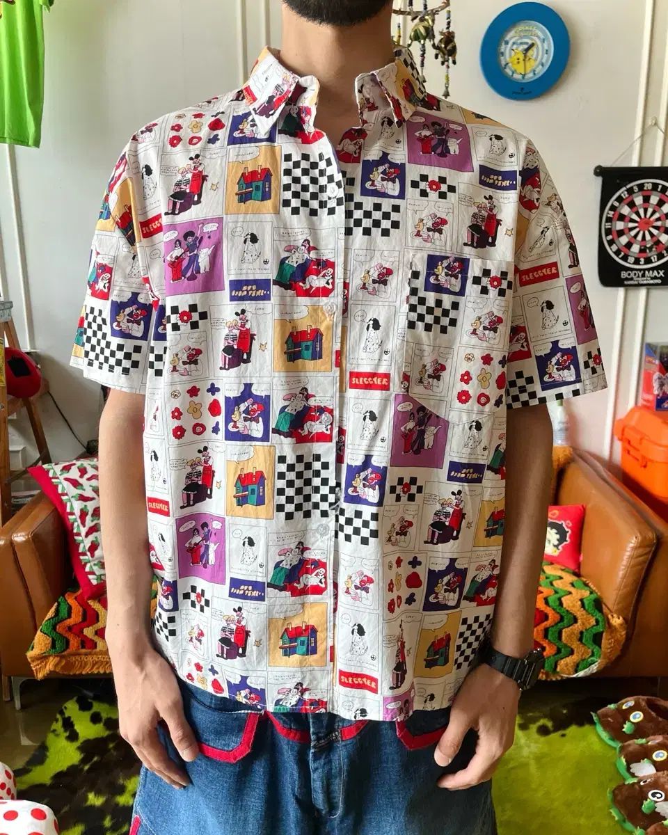 90s JPN 日本 ヴィンテージ ポップアート カートゥーン パータン 半袖 Tシャツ