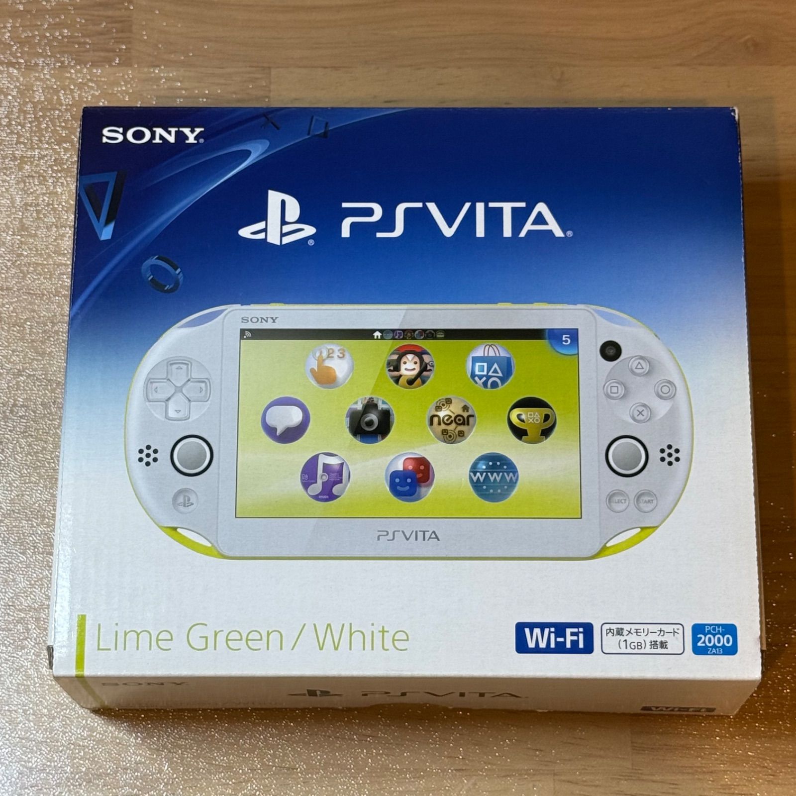 6-080 PSVITA PCH-2000 ライムグリーン/ホワイト 箱付き