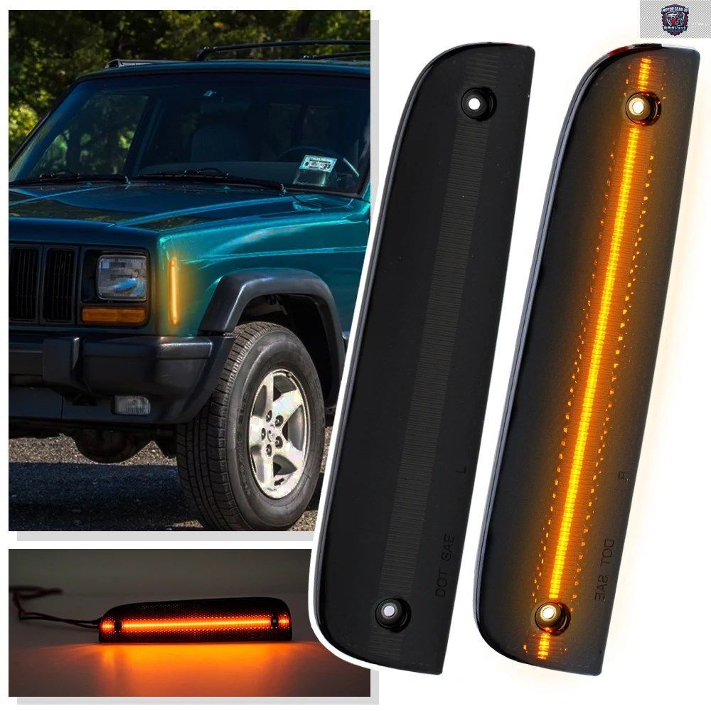 2個入り 車用フロントサイドマーカーパーキングライト フェンダーコーナーLEDパーキングランプ ジープチェロキー 1997 1998 1999-2001 ター