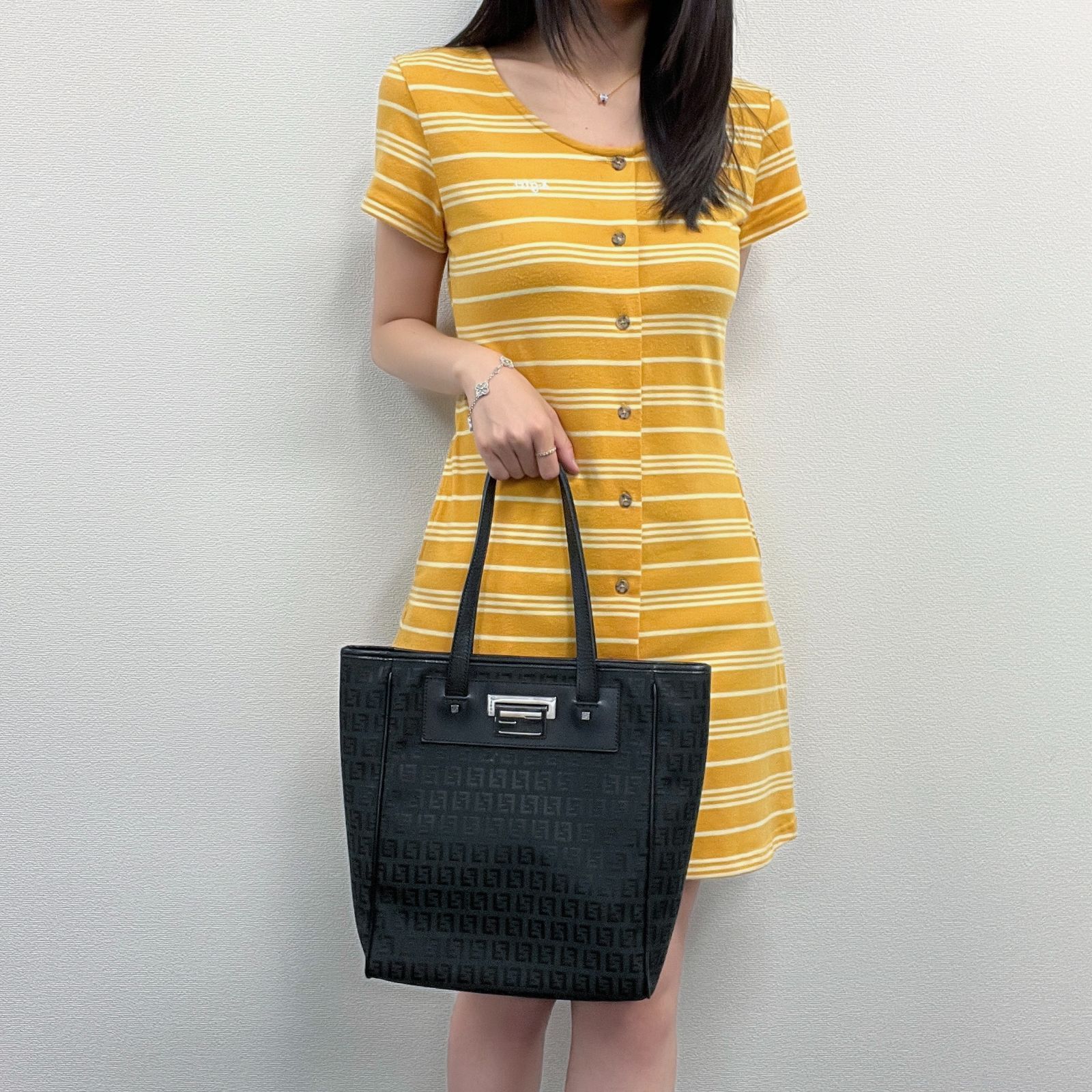 中古】FENDI フェンディ ズッカ柄 FFロゴ トートバッグ キャンバス
