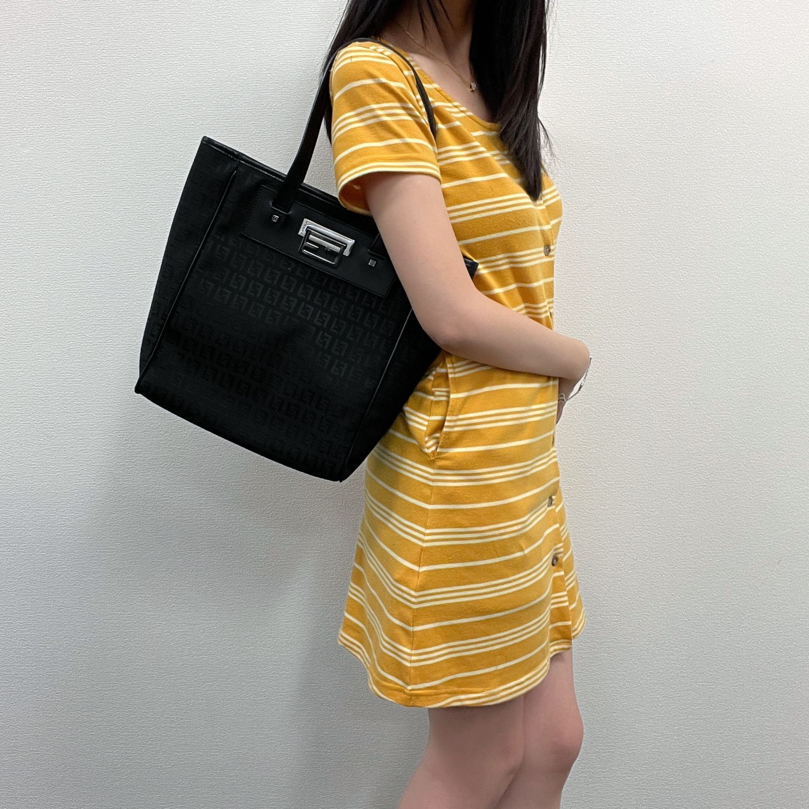 中古】FENDI フェンディ ズッカ柄 FFロゴ トートバッグ キャンバス
