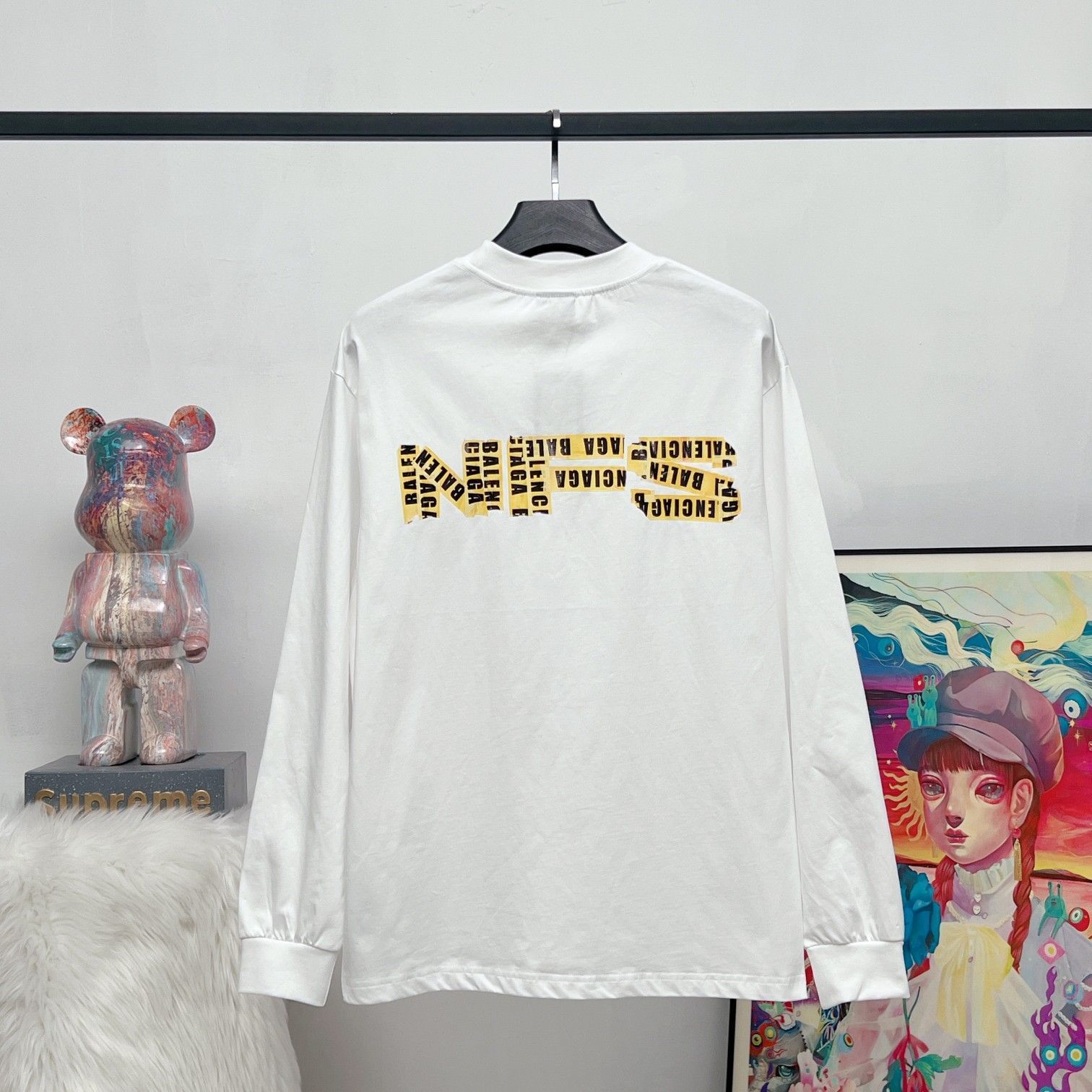 balenciaga バラ ロゴ プリント ロング tシャツ 本日限定特価】BALENCIAGA メンズ＆レディース ロングスリーブ Tシャツ