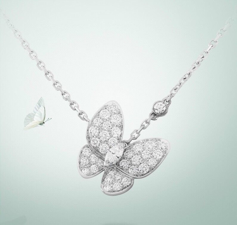 Van Cleef & Arpels ヴァン クリーフ＆アーペルの人気のVCAフルダイヤモンド バタフライ ネックレス｜本日限定特価｜新品未使用-WTO輸入1