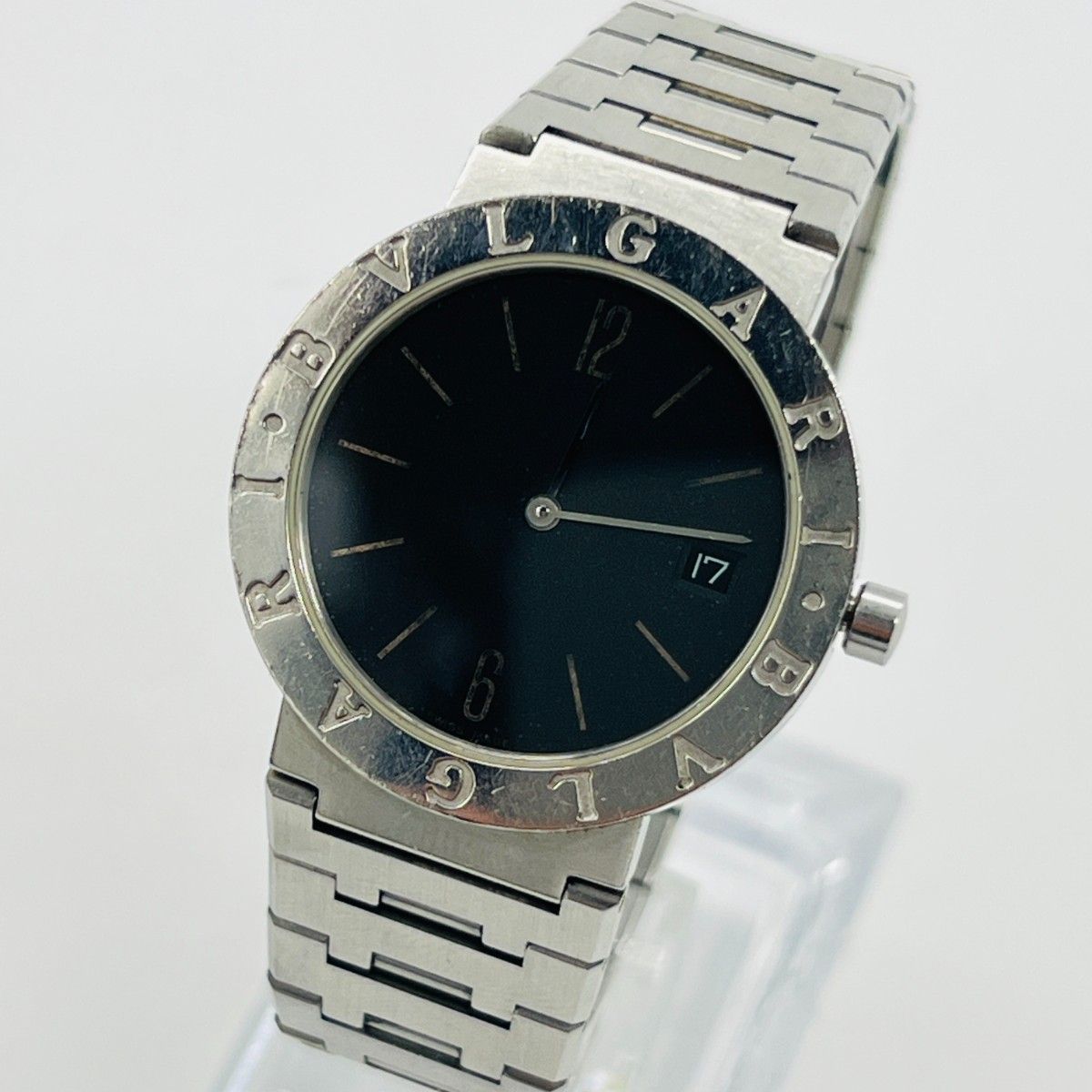 ブルガリ 新品電池 BB33SS L232821 SS QZ ブラック文字盤 33mm シルバー