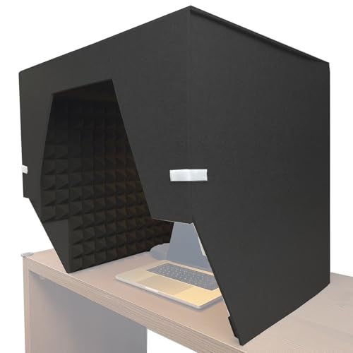 簡易防音室 防音シート 卓上吸音ボックス 防音ボックス 仕事用 仕切り パーテーション 録音 会議 放送用 発音練習 電話営業用 テレワークリモートワーク (ブラック, 70.5*70.5*70.5 cm)ｍａ