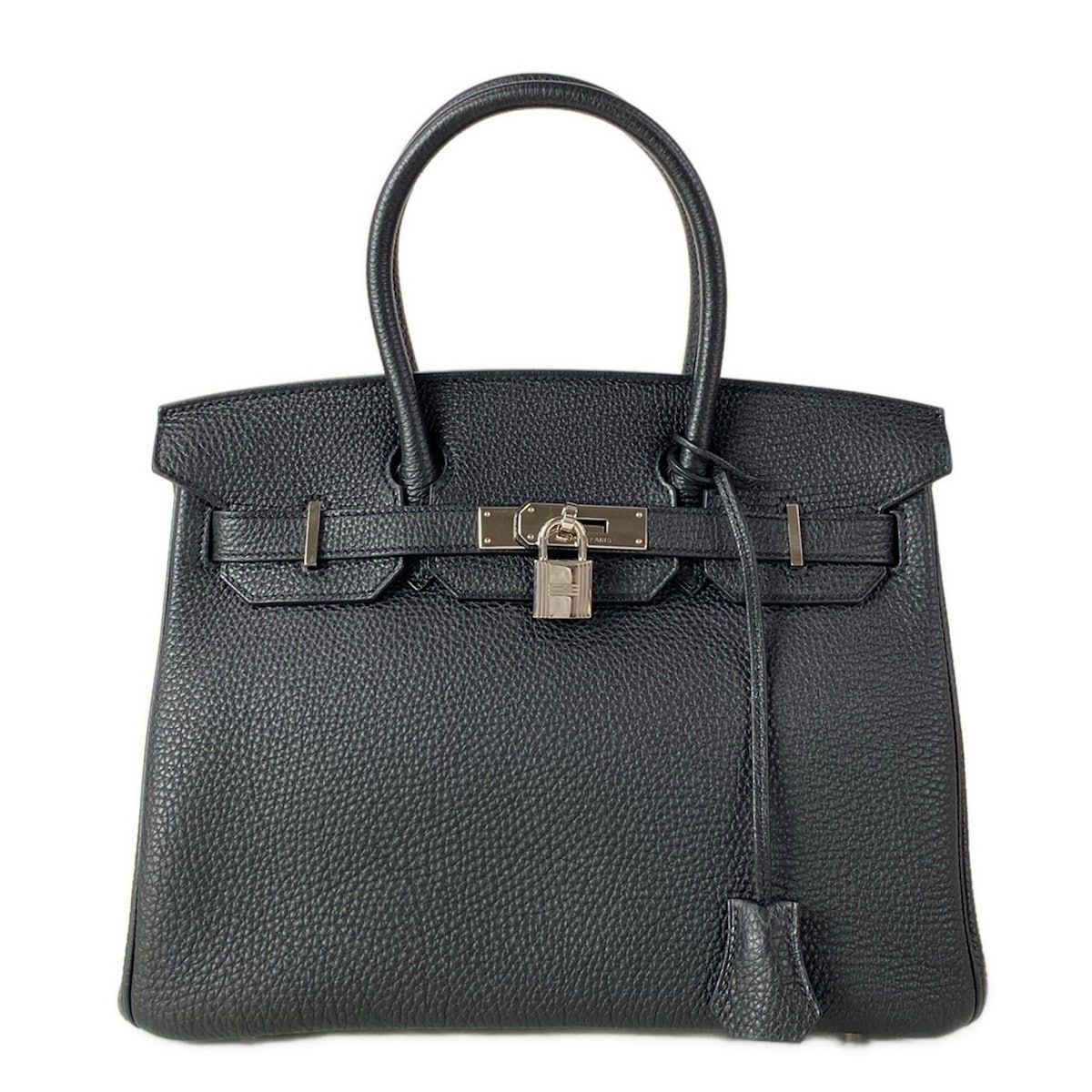HERMES(エルメス) ハンドバッグ バーキン30 黒 シルバー金具