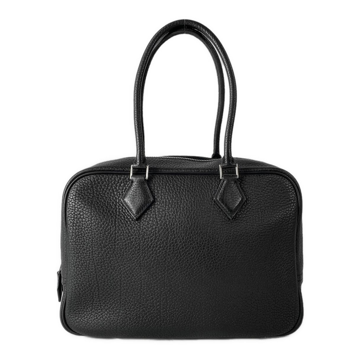 HERMES(エルメス) ハンドバッグ プリュム28 黒 シルバー金具