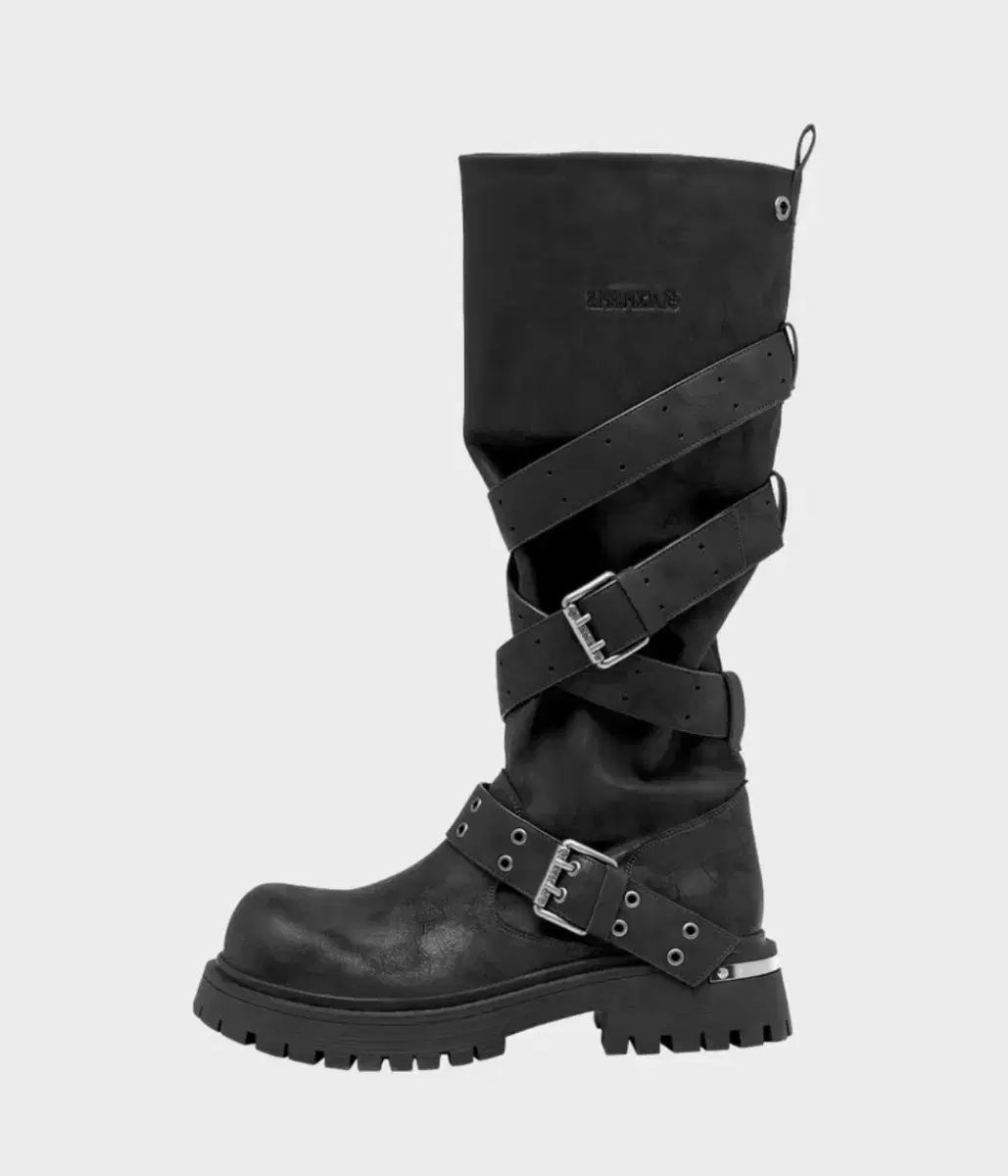 ブラックファー パープル ラスク ストラップ スラウチド ブーツ 250 出品
