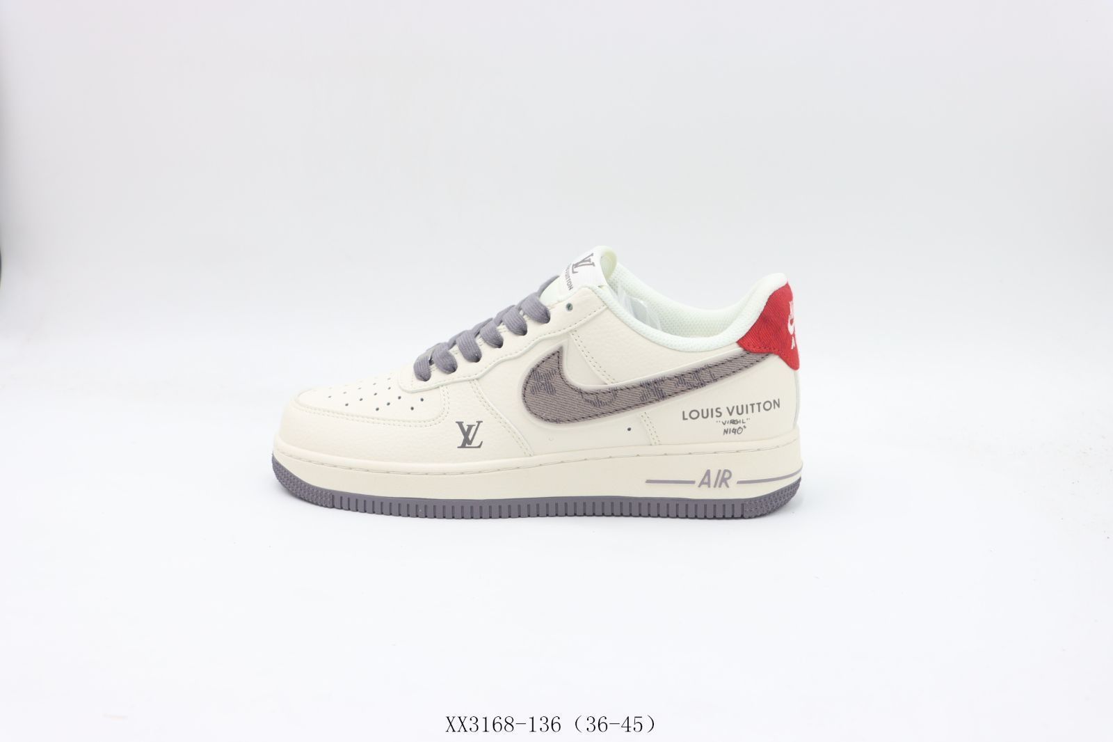 【今日特価】Nike ナイキ エアフォース 1 ロートップスケートシューズ ホワイトグレーレッド XX3168-136