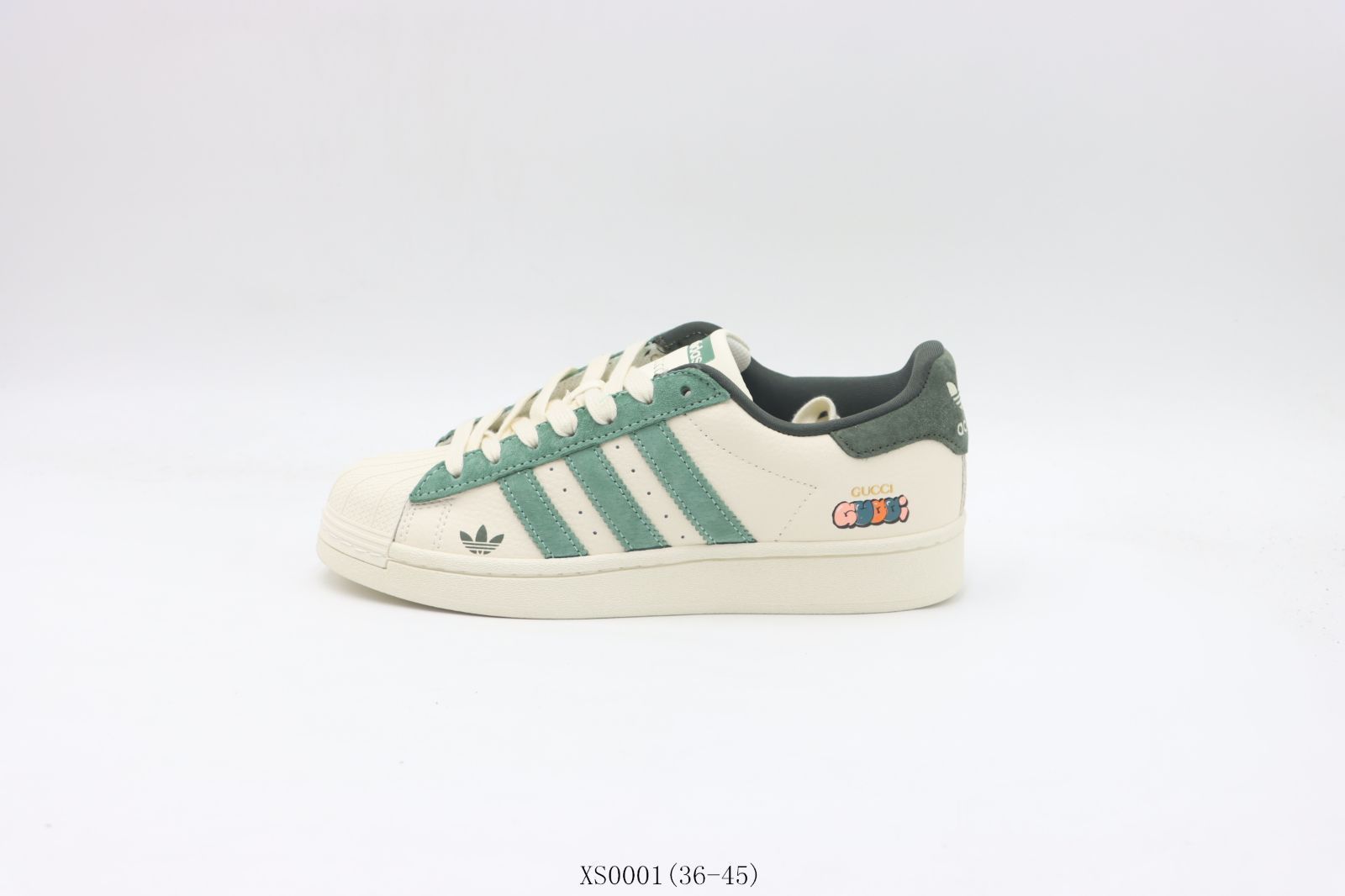 【今日特価】アディダス Adidas スニーカー ホワイト & グリーン Gucci カラー XS0001