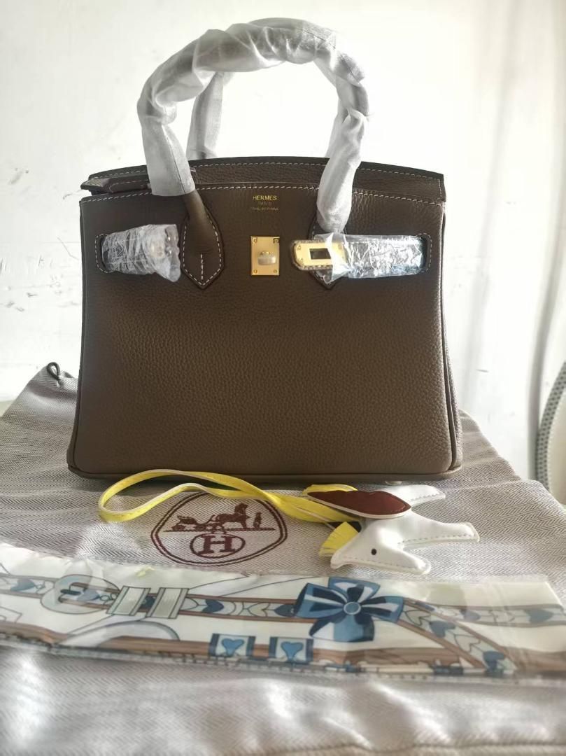 HERMES エレファントグレーのハンドバッグ／ショルダーバッグ