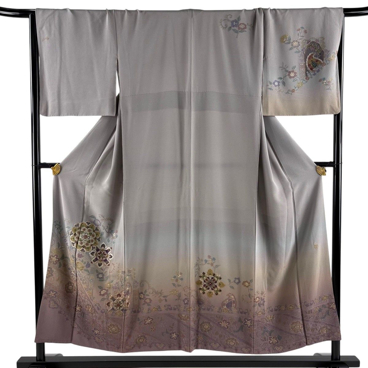 訪問着・付け下げ訪問着 身丈154cm 裄丈67cm M 袷 モクレン 金彩