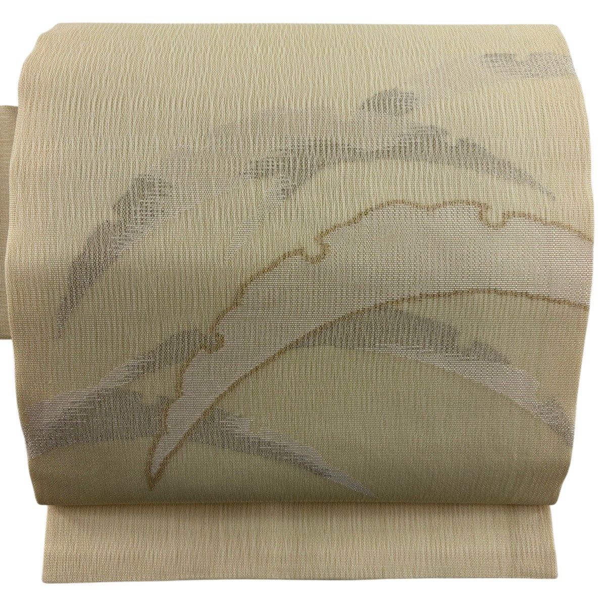 【美品】 名古屋帯 名品 夏帯 雪芝 金銀糸 薄黄 正絹 【中古】